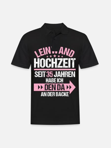 35 verheiratet Leinwand Hochzeit 35.Hochzeitstag - Männer Poloshirt - Schwarz