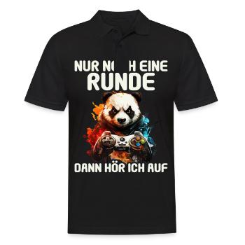 Nur noch eine Runde dann hör ich auf Kinder Gaming - Männer Poloshirt - Schwarz - Vorne - Kai (181cm)