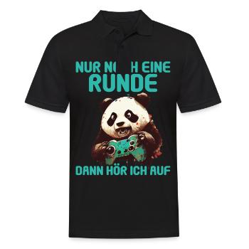 Nur noch eine Runde dann hör ich auf Kinder Gaming - Männer Poloshirt - Schwarz - Vorne - Kai (181cm)
