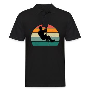 Kletterer Klettererin Bouldern Boulderin Klettern - Männer Poloshirt - Schwarz - Vorne - Kai (181cm)