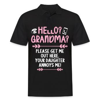 Hallo Oma, Bitte Bring Mich Hier Raus - Männer Poloshirt - Schwarz - Vorne - Kai (181cm)