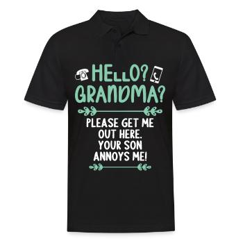 Hello Grandma please get me out of here - Men's Polo Shirt - black - Front - Kai (181cm)