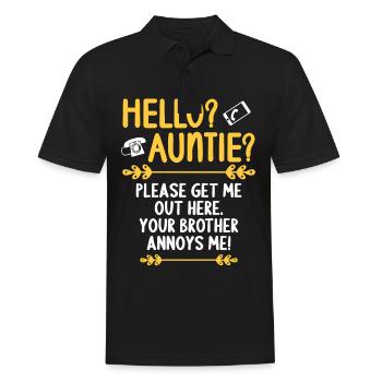 Hallo Tante, Bitte Bring Mich Hier Raus - Männer Poloshirt - Schwarz - Vorne - Kai (181cm)
