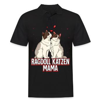 Ragdoll Katzen Mama - Männer Poloshirt - Schwarz - Vorne - Kai (181cm)