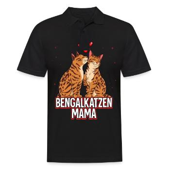 Bengalkatzen Mama - Männer Poloshirt - Schwarz - Vorne - Kai (181cm)