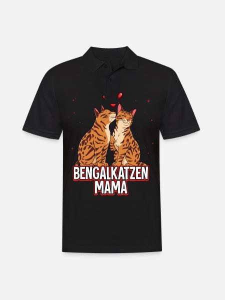 Bengalkatzen Mama - Männer Poloshirt - Schwarz