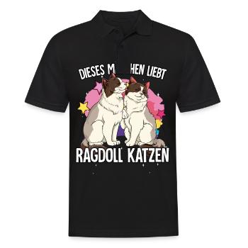 Dieses Mädchen liebt Ragdoll Katzen - Männer Poloshirt - Schwarz - Vorne - Kai (181cm)