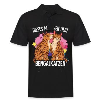 Dieses Mädchen liebt Bengalkatzen - Männer Poloshirt - Schwarz - Vorne - Kai (181cm)