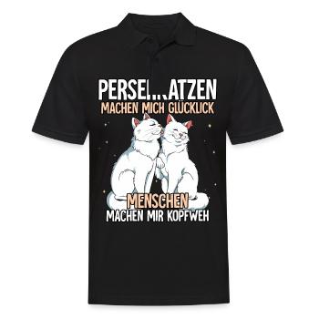 Perserkatzen - Männer Poloshirt - Schwarz - Vorne - Kai (181cm)