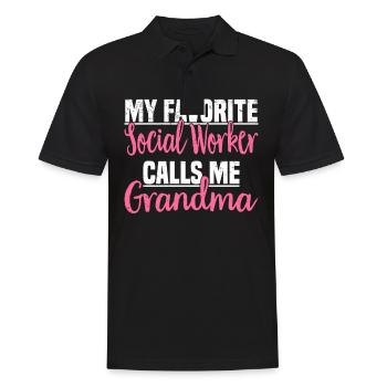 Social Work Social Work Social Work Grandma - Men's Polo Shirt - black - Front - Kai (181cm)