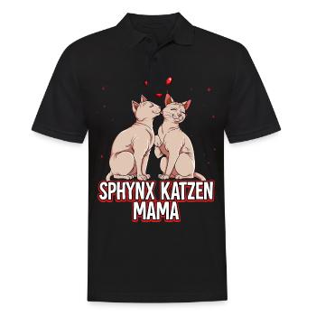Sphynx Katzen Mama - Männer Poloshirt - Schwarz - Vorne - Kai (181cm)