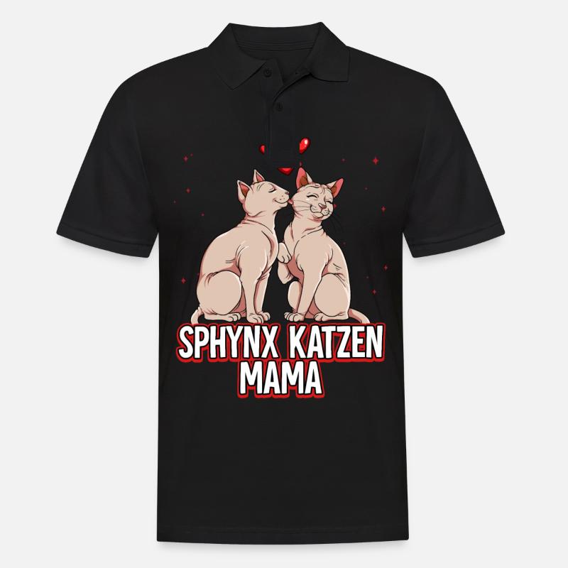 Sphynx Katzen Mama - Männer Poloshirt - Schwarz