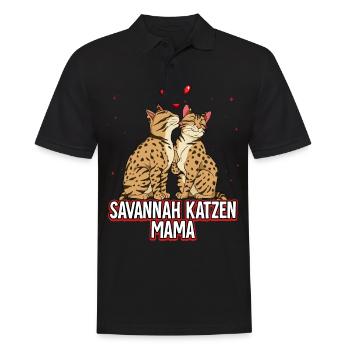 Savannah Katzen Mama - Männer Poloshirt - Schwarz - Vorne - Kai (181cm)