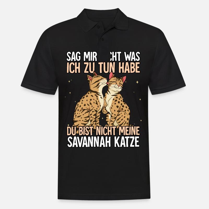 Savannah Katze - Männer Poloshirt - Schwarz