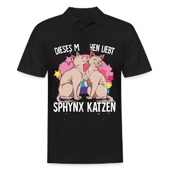 Dieses Mädchen liebt Sphynx Katzen - Männer Poloshirt - Schwarz - Vorne - Kai (181cm)