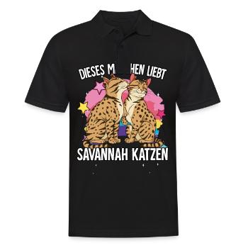 Dieses Mädchen liebt Savannah Katzen - Männer Poloshirt - Schwarz - Vorne - Kai (181cm)