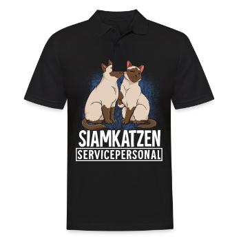 Siamkatze - Männer Poloshirt - Schwarz - Vorne - Kai (181cm)