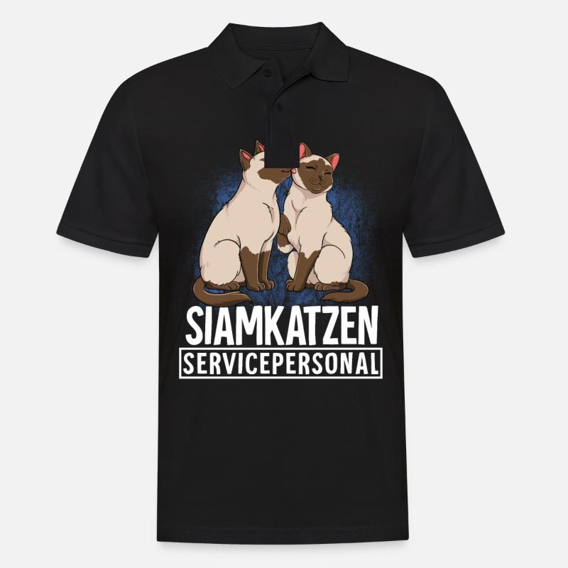 Siamkatze - Männer Poloshirt - Schwarz