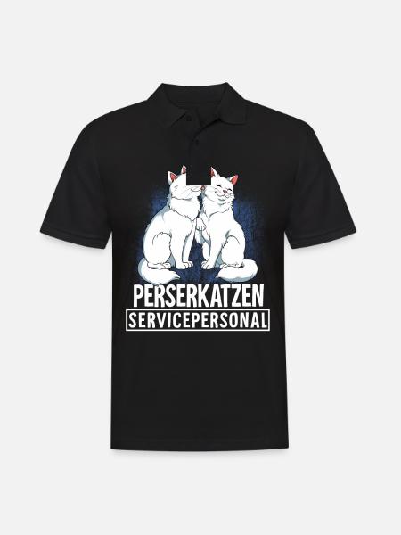 Perserkatze - Männer Poloshirt - Schwarz