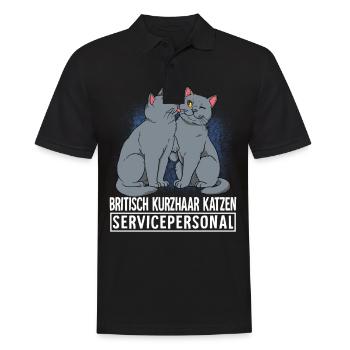 Britisch Kurzhaar Katze - Männer Poloshirt - Schwarz - Vorne - Kai (181cm)