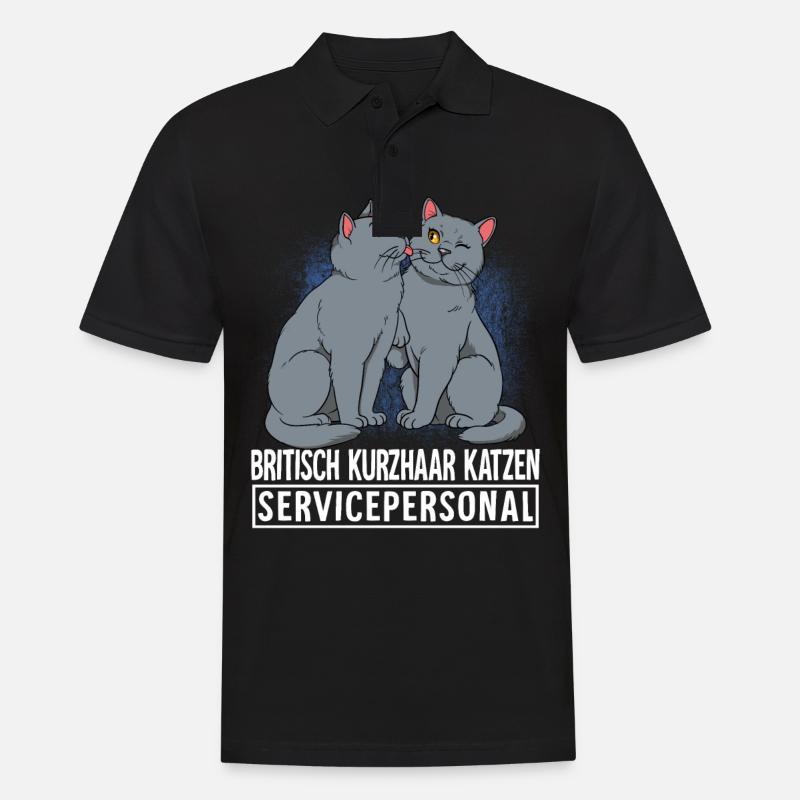 Britisch Kurzhaar Katze - Männer Poloshirt - Schwarz