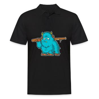 Bassoonist Monster carries an Bassoon for - Männer Poloshirt - Schwarz - Vorne - Kai (181cm)