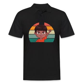 Kinder Kindergarten Spielen Junge Mädchen Kind - Männer Poloshirt - Schwarz - Vorne - Kai (181cm)