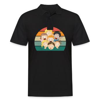 Kinder Kindergarten Spielen Junge Mädchen Kind - Männer Poloshirt - Schwarz - Vorne - Kai (181cm)