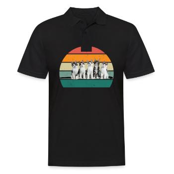 Cat Kätzchen Katzenmama Katzenpapa Frauchen Katze - Männer Poloshirt - Schwarz - Vorne - Kai (181cm)