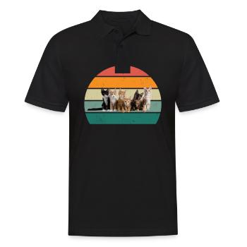 Cat Kätzchen Katzenmama Katzenpapa Frauchen Katze - Männer Poloshirt - Schwarz - Vorne - Kai (181cm)