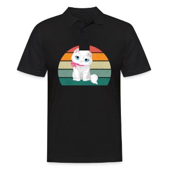 Cat Kätzchen Katzenmama Katzenpapa Frauchen Katze - Männer Poloshirt - Schwarz - Vorne - Kai (181cm)