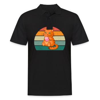 Cat Kätzchen Katzenmama Katzenpapa Frauchen Katze - Männer Poloshirt - Schwarz - Vorne - Kai (181cm)