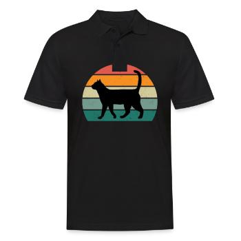 Cat Kätzchen Katzenmama Katzenpapa Frauchen Katze - Männer Poloshirt - Schwarz - Vorne - Kai (181cm)