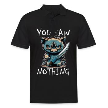 You haven't seen anything Cat Knife Kitten - Men's Polo Shirt - black - Front - Kai (181cm)