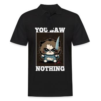 You haven't seen anything Cat Knife Kitten - Men's Polo Shirt - black - Front - Kai (181cm)