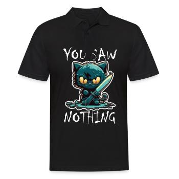 You haven't seen anything Cat Knife Kitten - Men's Polo Shirt - black - Front - Kai (181cm)