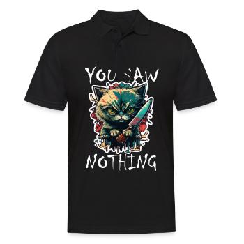 You haven't seen anything Cat Knife Kitten - Men's Polo Shirt - black - Front - Kai (181cm)