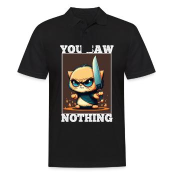 You haven't seen anything Cat Knife Kitten - Men's Polo Shirt - black - Front - Kai (181cm)