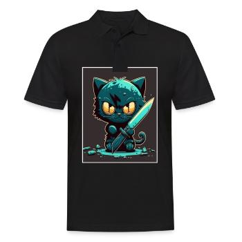 You haven't seen anything Cat Knife Kitten - Men's Polo Shirt - black - Front - Kai (181cm)