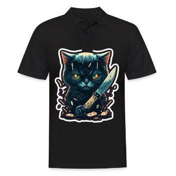 You haven't seen anything Cat Knife Kitten - Men's Polo Shirt - black - Front - Kai (181cm)