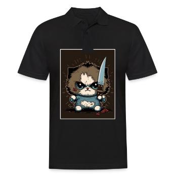 You haven't seen anything Cat Knife Kitten - Men's Polo Shirt - black - Front - Kai (181cm)