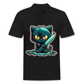 You haven't seen anything Cat Knife Kitten - Men's Polo Shirt - black - Front - Kai (181cm)