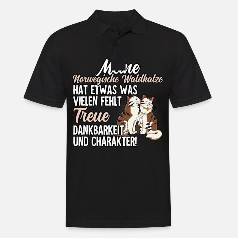 Norwegische Waldkatze - Männer Poloshirt - Schwarz