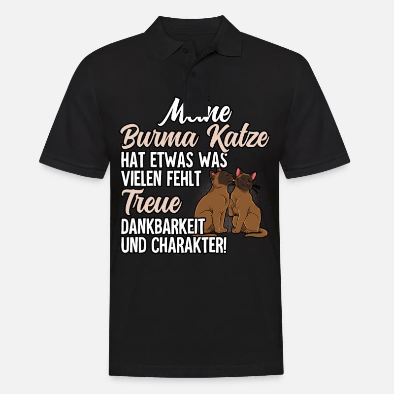 Burma Katze - Männer Poloshirt - Schwarz