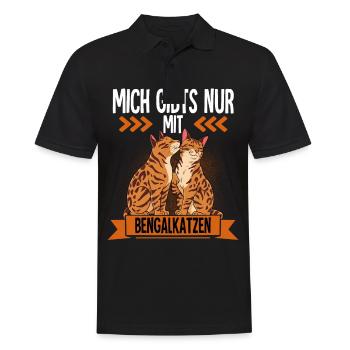 Bengalkatze - Männer Poloshirt - Schwarz - Vorne - Kai (181cm)