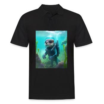 Cool Sea Otter Costume Scuba Diving Otter - Männer Poloshirt - Schwarz - Vorne - Kai (181cm)
