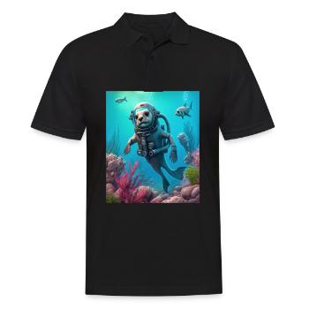 Cool Sea Otter Costume Scuba Diving Otter - Männer Poloshirt - Schwarz - Vorne - Kai (181cm)