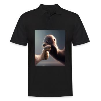 Outres Amants Mignon Loutre de mer Pet - Polo Homme - noir - Devant - Kai (181cm)