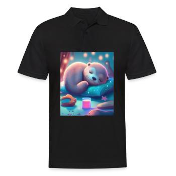 Otter Pet Owners Funny Sleepyhead Otter - Men's Polo Shirt - black - Front - Kai (181cm)
