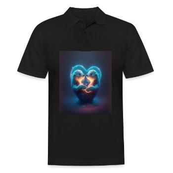 Kawaii Otter Pet Otter Couple Holding Hands - Männer Poloshirt - Schwarz - Vorne - Kai (181cm)